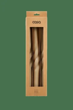 CASA SPIRAL Bougie S/3 Taupe