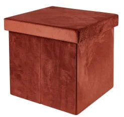 CASA STOR Pouf Pliable Avec Rangement Bordeaux