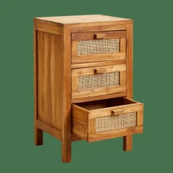 CASA TECK Armoire à 3 Tiroirs Naturel