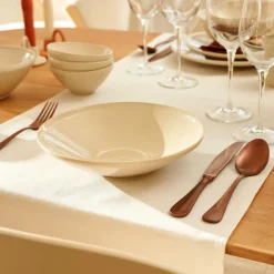 CASA TOKO SAND Assiette Creuse Beige