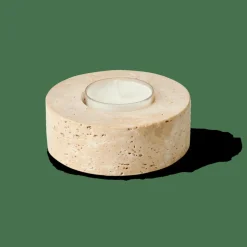 CASA TRAVERTIN Support Bougie Chauffe-plat Naturel