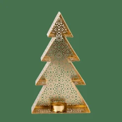 CASA TREE Support Bougie Chauffe-plat Doré