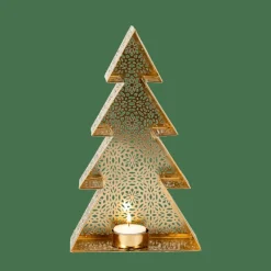 CASA TREE Support Bougie Chauffe-plat Doré