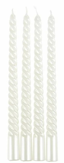 CASA TWIST Bougies Torsadées Set De 4 Rouge