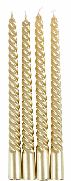 CASA TWIST Bougies Torsadées Set De 4 Vert