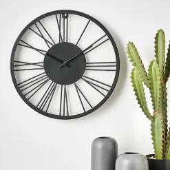 CASA WHEEL Horloge Murale Noir