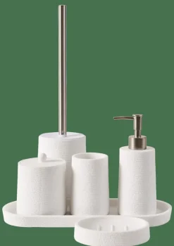 CASA WHITE ELEGANCE Distributeur De Savon Blanc, Argent