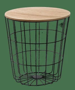 CASA WIRE Table D'appoint Noir, Naturel