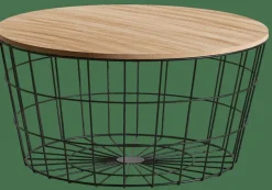 CASA WIRE XL Table D'appoint XL Noir, Naturel