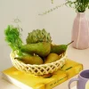 CASA WOVY Plat à Fruits Jaune Clair