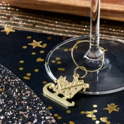 CASA X-MAS GLAM Marque Verre Set De 6 Doré