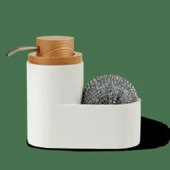 CASA YOKO Distributeur De Savon Avec éponge Blanc