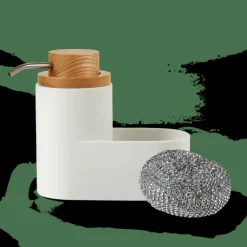 CASA YOKO Distributeur De Savon Avec éponge Blanc